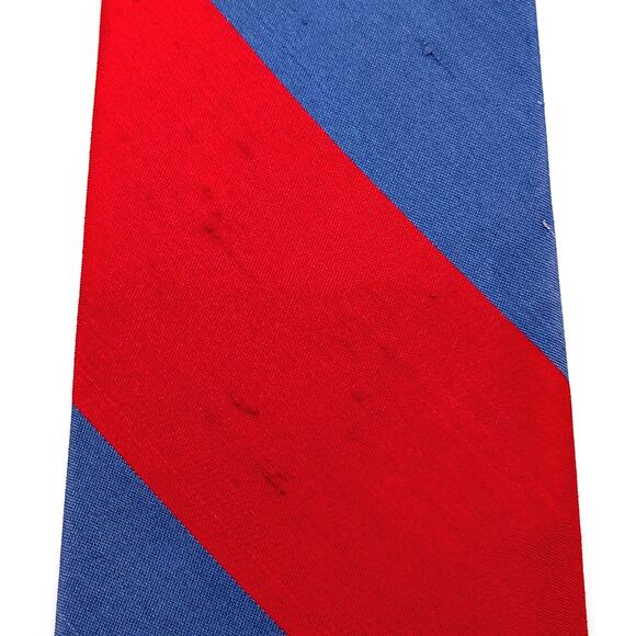 Vintage Countess Mara Tie Slubbed Silk Diagonal Stripe Shantung MCM Made in USA - Picture 5 of 8